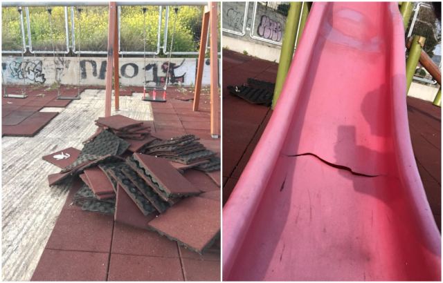 Σε τραγική κατάσταση η παιδική χαρά στο σανατόριο