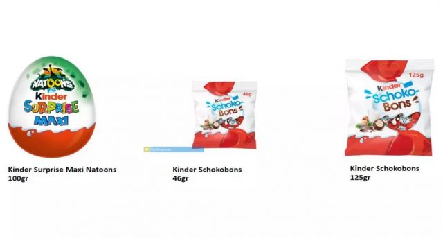 ΕΦΕΤ: Ανάκληση προϊόντων της Kinder λόγω πιθανής παρουσίας σαλμονέλας