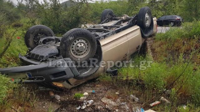Ακόμη μία «τούμπα» στο δρόμο Λαμίας - Δομοκού. Δείτε εικόνες!