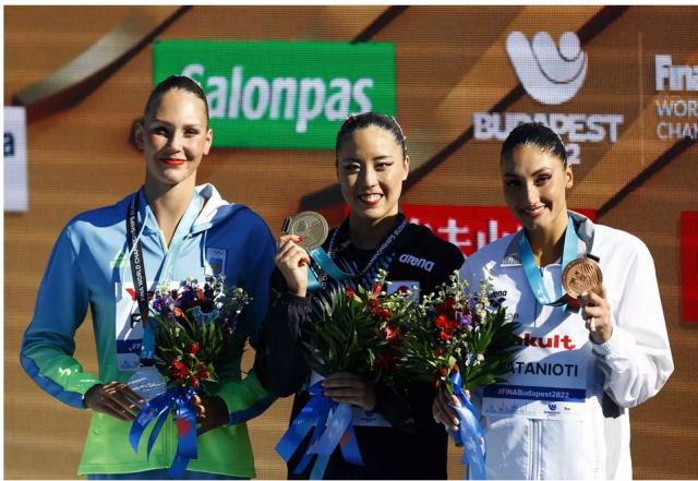 Ευαγγελία Πλατανιώτη: Χάλκινο μετάλλιο στο σόλο στο Παγκόσμιο υγρού στίβου της Βουδαπέστης