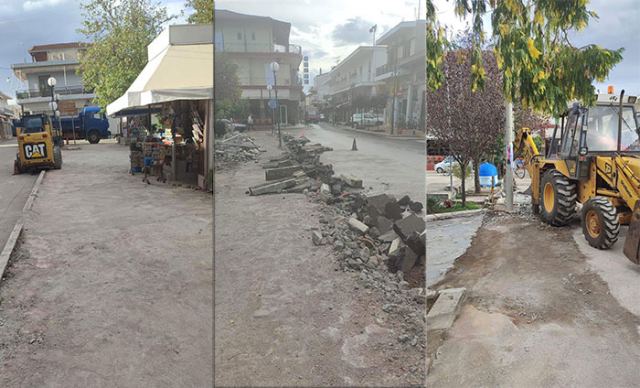 Ξεκίνησαν οι εργασίες για την ανάπλαση του κέντρου της Κάτω Τιθορέας