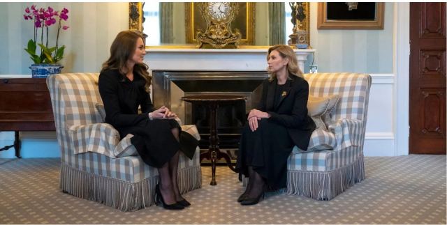 Κηδεία βασίλισσας Ελισάβετ: Η πριγκίπισσα της Ουαλίας, Κέιτ, συνάντησε την Ολένα Ζελένσκα στο Μπάκιγχαμ