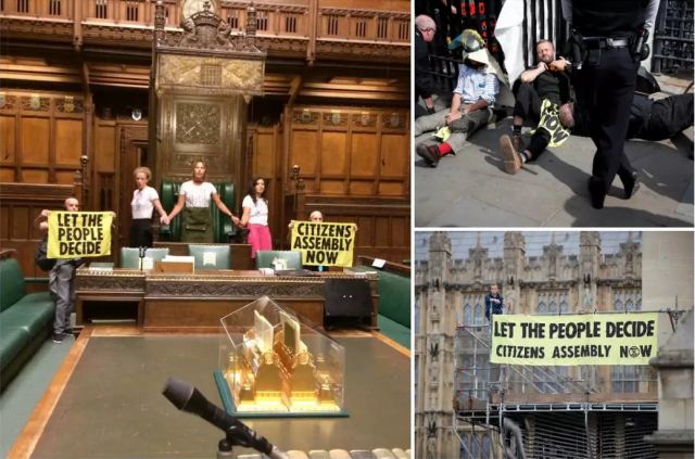 Βρετανία: Διαδηλωτές «μπούκαραν» στη Βουλή των Κοινοτήτων και «κόλλησαν» στο προεδρικό έδρανο