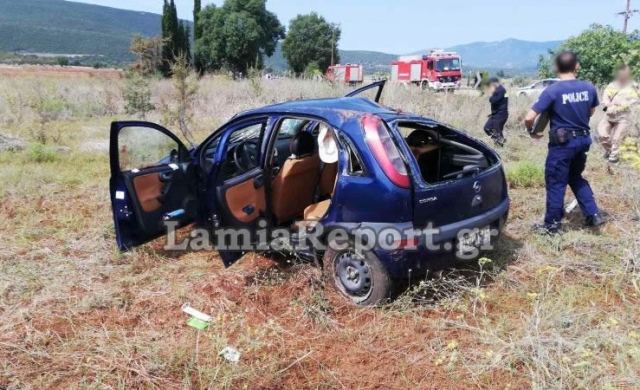 Φθιώτιδα: Έσκασε το λάστιχο και έφερε τούμπες στα χωράφια - ΦΩΤΟ