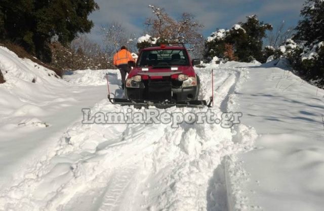 Έπεσε πολύ χιόνι στα χωριά του Δήμου Λαμιέων (ΒΙΝΤΕΟ-ΦΩΤΟ)