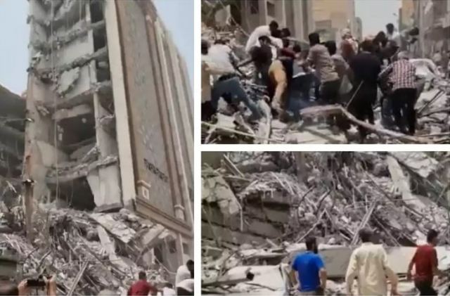 Κατέρρευσε κτίριο 10 ορόφων στο Ιράν – Τουλάχιστον 5 νεκροί και 80 εγκλωβισμένοι