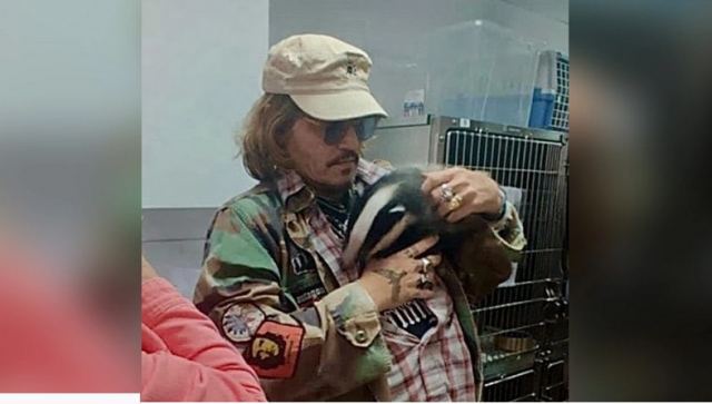 Αγκαλιά με έναν... ασβό η πρώτη δημόσια εμφάνιση του Τζόνι Ντεπ μετά τη δικαίωση!