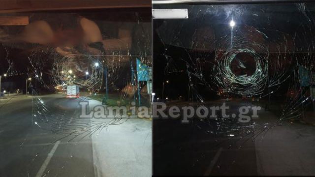 Λαμία: Δρομολόγιο τρόμου - Του έσπασαν με πέτρες το παρμπρίζ!