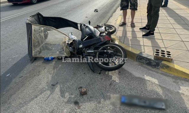 Λαμία: Τραυματίστηκε ντελιβεράς σε τροχαίο - ΦΩΤΟ