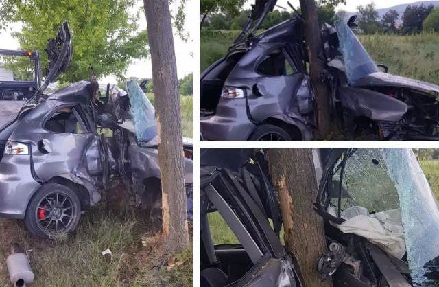 Σοβαρό τροχαίο: Αυτοκίνητο «καρφώθηκε» σε δέντρο - Δείτε εικόνες