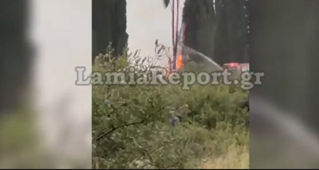 Έπεσε κεραυνός και άρπαξε φωτιά στην Υπάτη - Δείτε ΒΙΝΤΕΟ