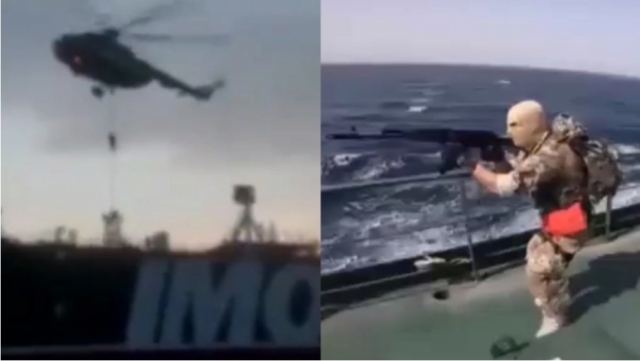 Τα πρώτα πλάνα από την κατάληψη των ελληνικών τάνκερ: Κομάντος πέφτουν από ελικόπτερα με full face και το δάκτυλο στη σκανδάλη