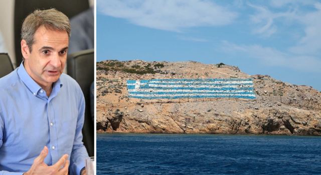 Ελληνοτουρκικά: «Απάντηση» στη «Γαλάζια Πατρίδα» η γαλάζια σημαία Μητσοτάκη