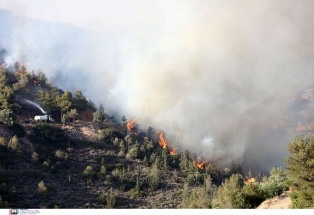 Φωτιά σε Πανόραμα Βούλας και Βάρη: Δύσκολο το έργο της κατάσβεσης λόγω των ανέμων