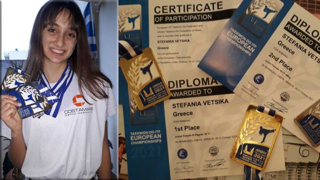 Πρωταθλήτρια στο Πανευρωπαϊκό Πρωτάθλημα TaeKwonDo η κόρη του Λιμενάρχη Στυλίδας